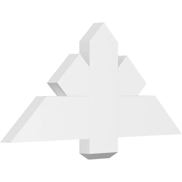 Ekena Millwork Kennewick Architectural Grade PVC Gable Bracket, 36"W x 16 1/2"H x 2"D x 6"F, 11/12 Pitch GBP036X17X0206KEN00 - main